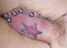 star tatted ball bag, painful but worth it.