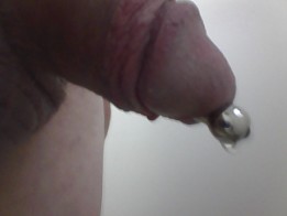 5′ Brooks ball plug.. FEELS AMAZING!! ESPECIAL w/ the glands ring to secure its position deep in my cock..