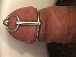 Glans ring with cum thru penis plug