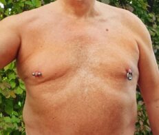 My two nipple piercings, 2g ring and 6g barbel