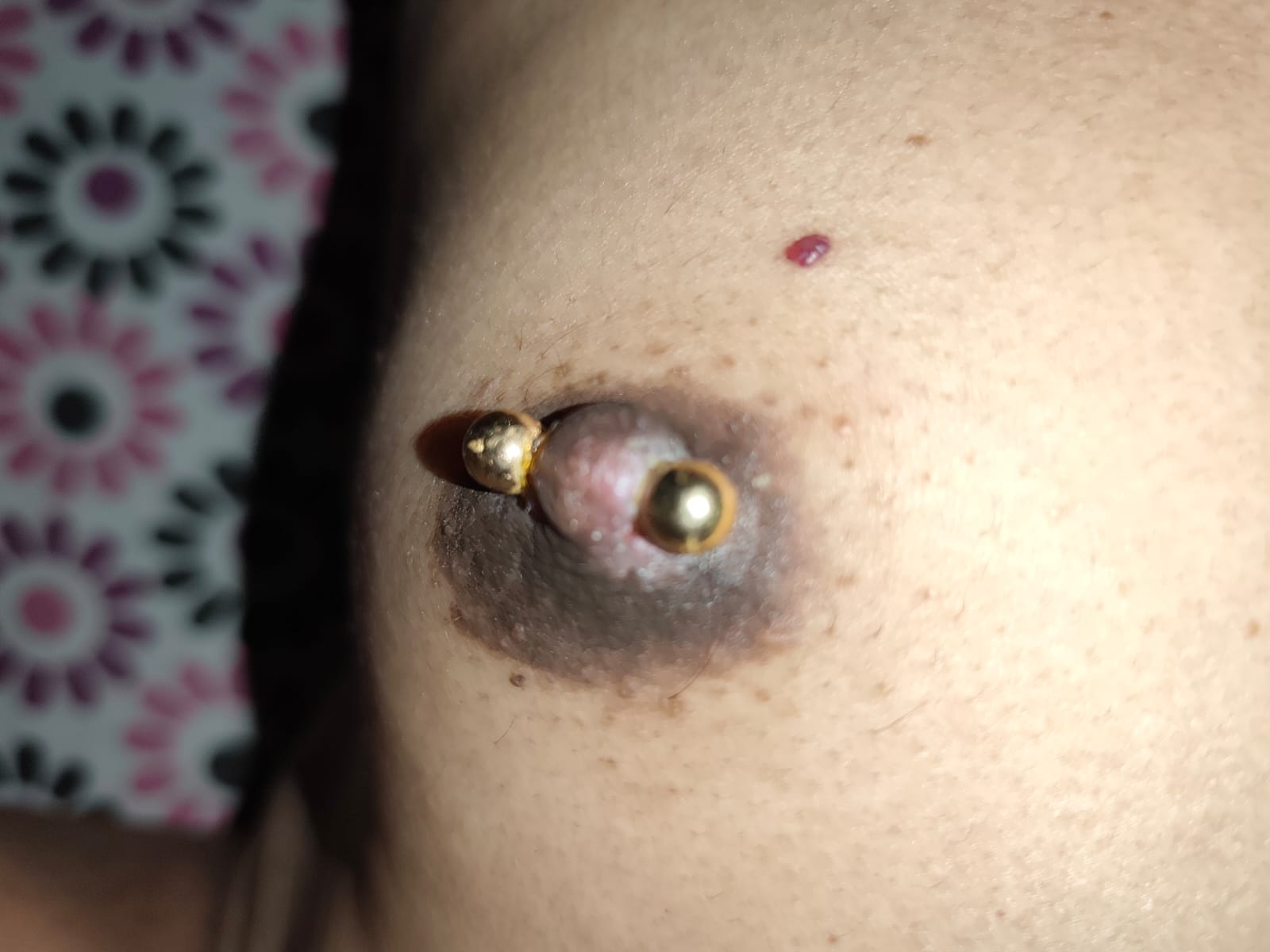 Nipple pierced